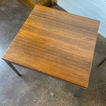 RESTORED KNOLL WALNUT & STEEL COFFEE TABLE