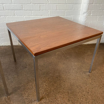 RESTORED KNOLL WALNUT & STEEL COFFEE TABLE