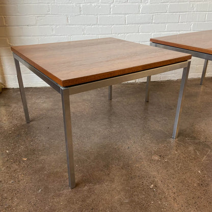 RESTORED KNOLL WALNUT & STEEL COFFEE TABLE