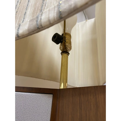 MCM PAUL MCCOBB WALNUT LAMP WITH CUSTOM SHADE & POMONA TILE