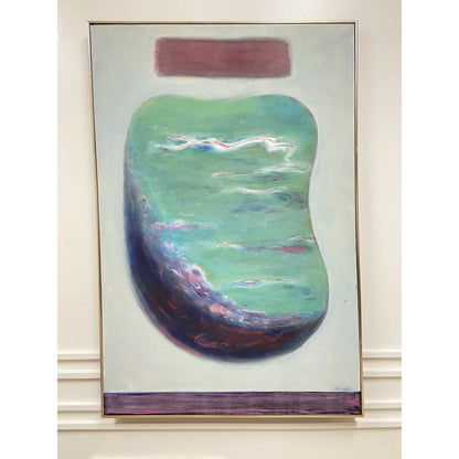 VINTAGE ABSTRACT OIL ON CANVAS BY WNY ARTIST