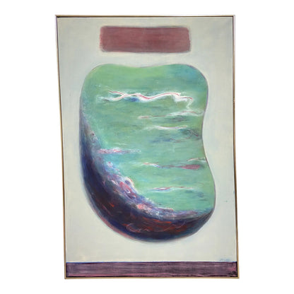 VINTAGE ABSTRACT OIL ON CANVAS BY WNY ARTIST