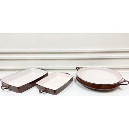 DANSK KOBENSTYLE ENAMELED CASSEROLE DISH - SET OF 3