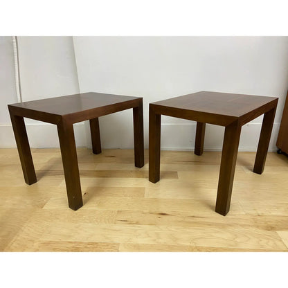 MCM LANE ALTAVISTA WALNUT PARSONS END TABLES - PAIR