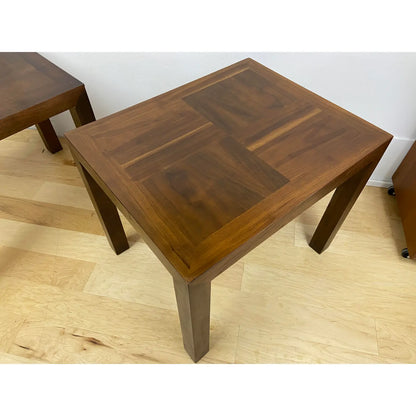 MCM LANE ALTAVISTA WALNUT PARSONS END TABLES - PAIR