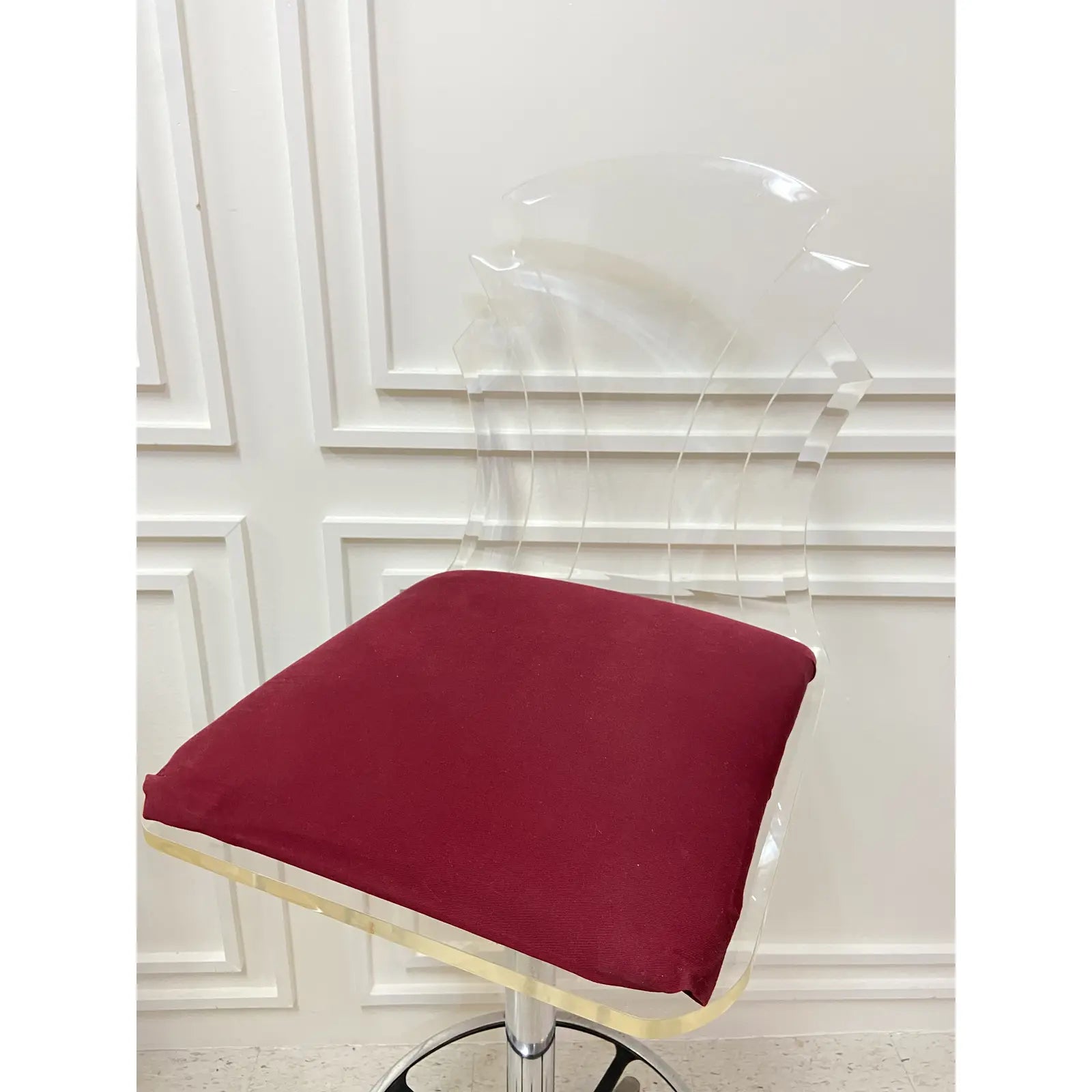 LUCITE SWIVEL BAR STOOLS SET OF 3 MiMO Decor