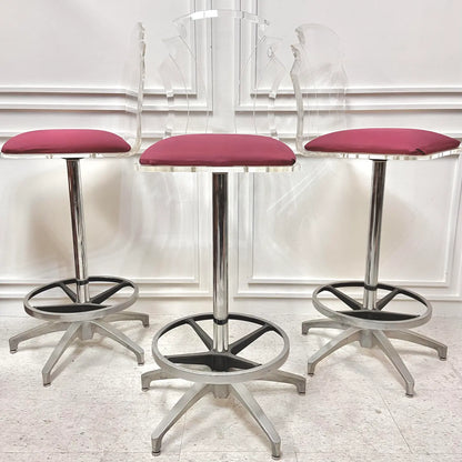 LUCITE SWIVEL BAR STOOLS - SET OF 3
