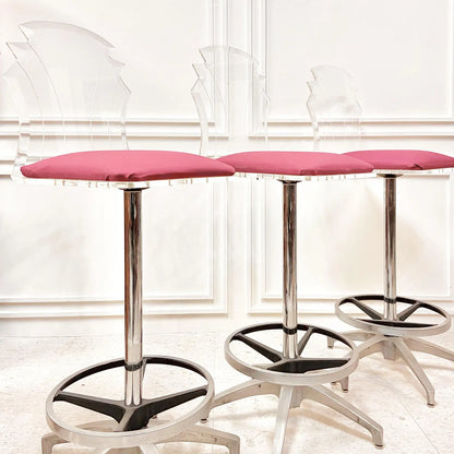 LUCITE SWIVEL BAR STOOLS - SET OF 3