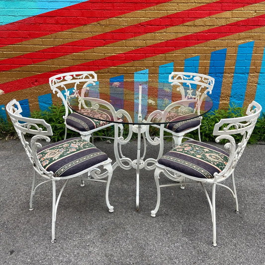 MOLLA CAST ALUMINUM OUTDOOR DINING SET - TABLE & 4 CHAIRS