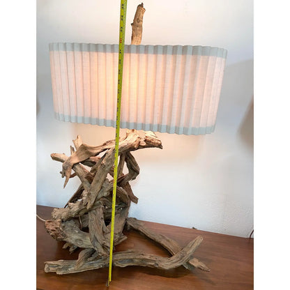 NATURAL DRIFTWOOD TABLE LAMP WITH SHADE