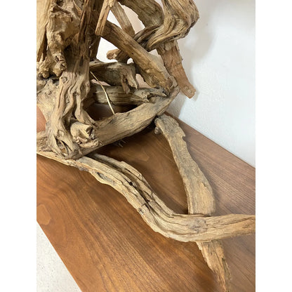 NATURAL DRIFTWOOD TABLE LAMP WITH SHADE
