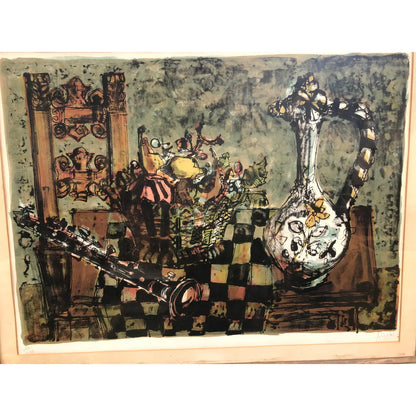 PAUL AIZPIRI HAND SIGNED FRAMED LITHOGRAPH