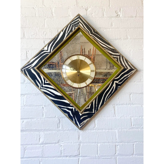 RETRO SELF WINDING ZEBRA WALL CLOCK